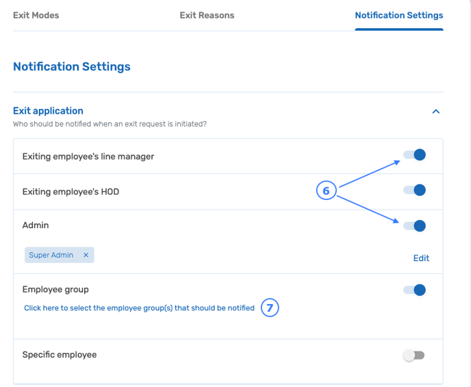 Notification Settings- Exit Application