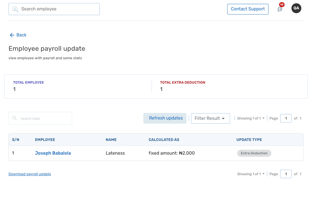 How to Open Payroll Update as a page