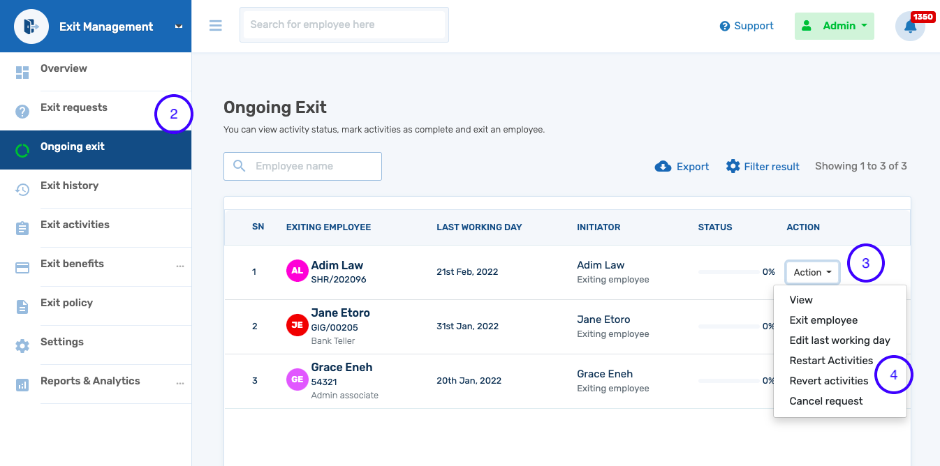 How To Revert An Exit Activity