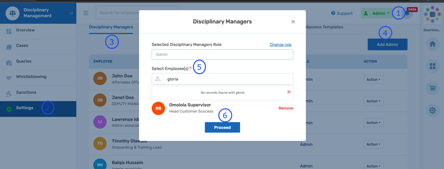 How to Add Disciplinary Admins on the Disciplinary module