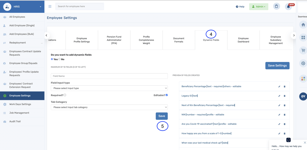 How to create dynamic fields