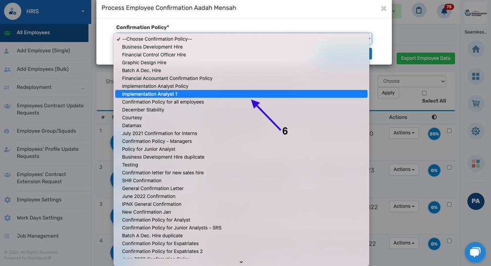 How to Add Existing Employees to a Confirmation Process