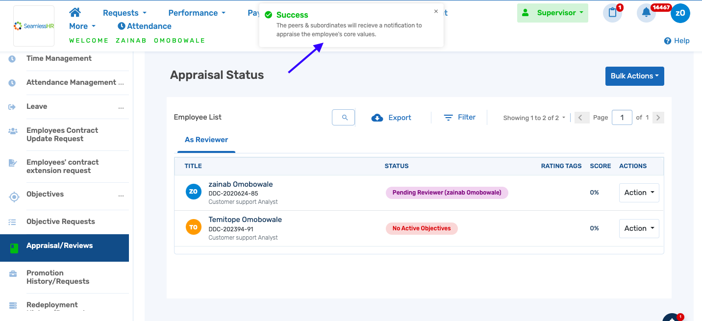 How to Nudge Appraisers during a 360-degree appraisal- Line Manager