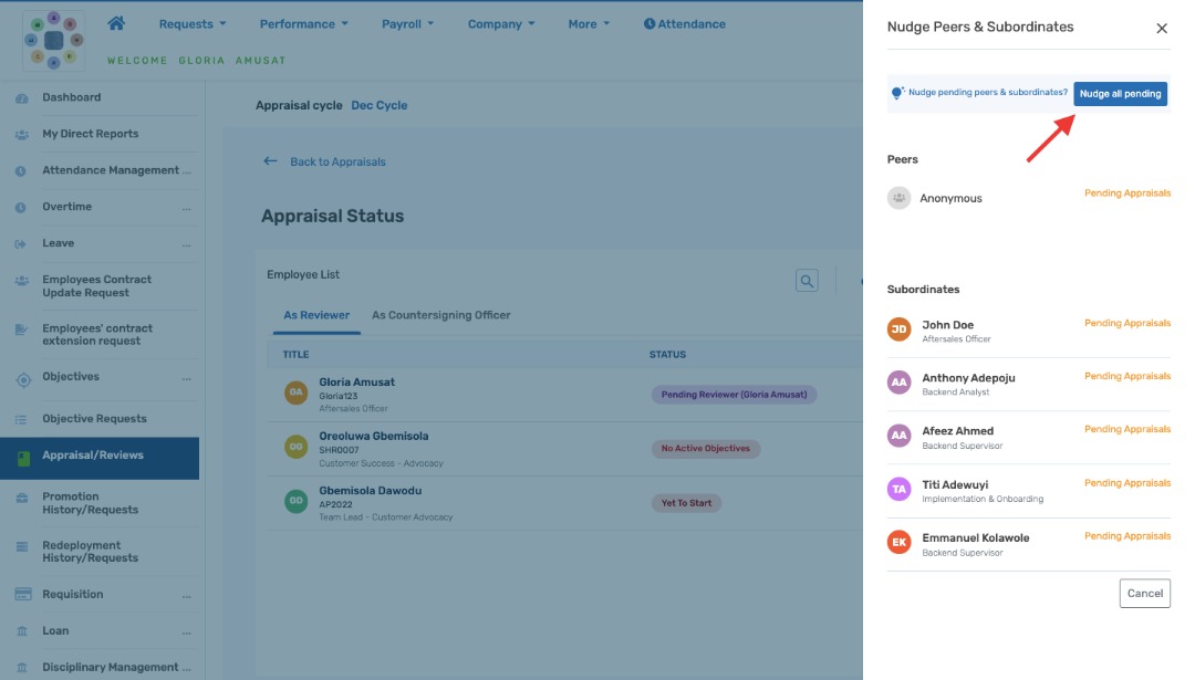 How to Nudge Appraisers during a 360-degree appraisal- Admin