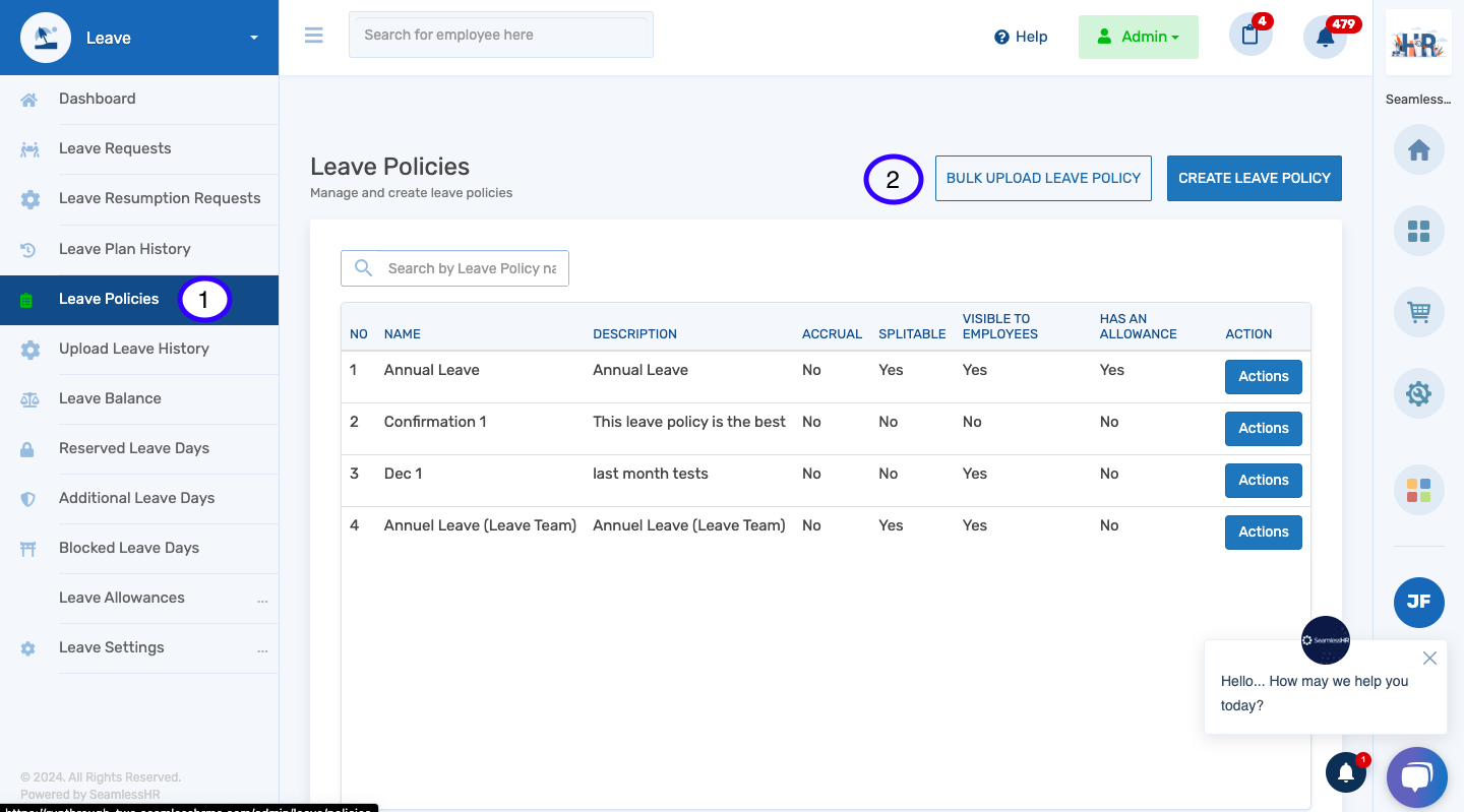 How To Bulk Upload Leave Policies As An Admin